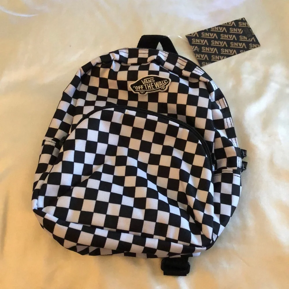 Vans Got This Mini Nylon Backpack Black & White Checkered Print NWT